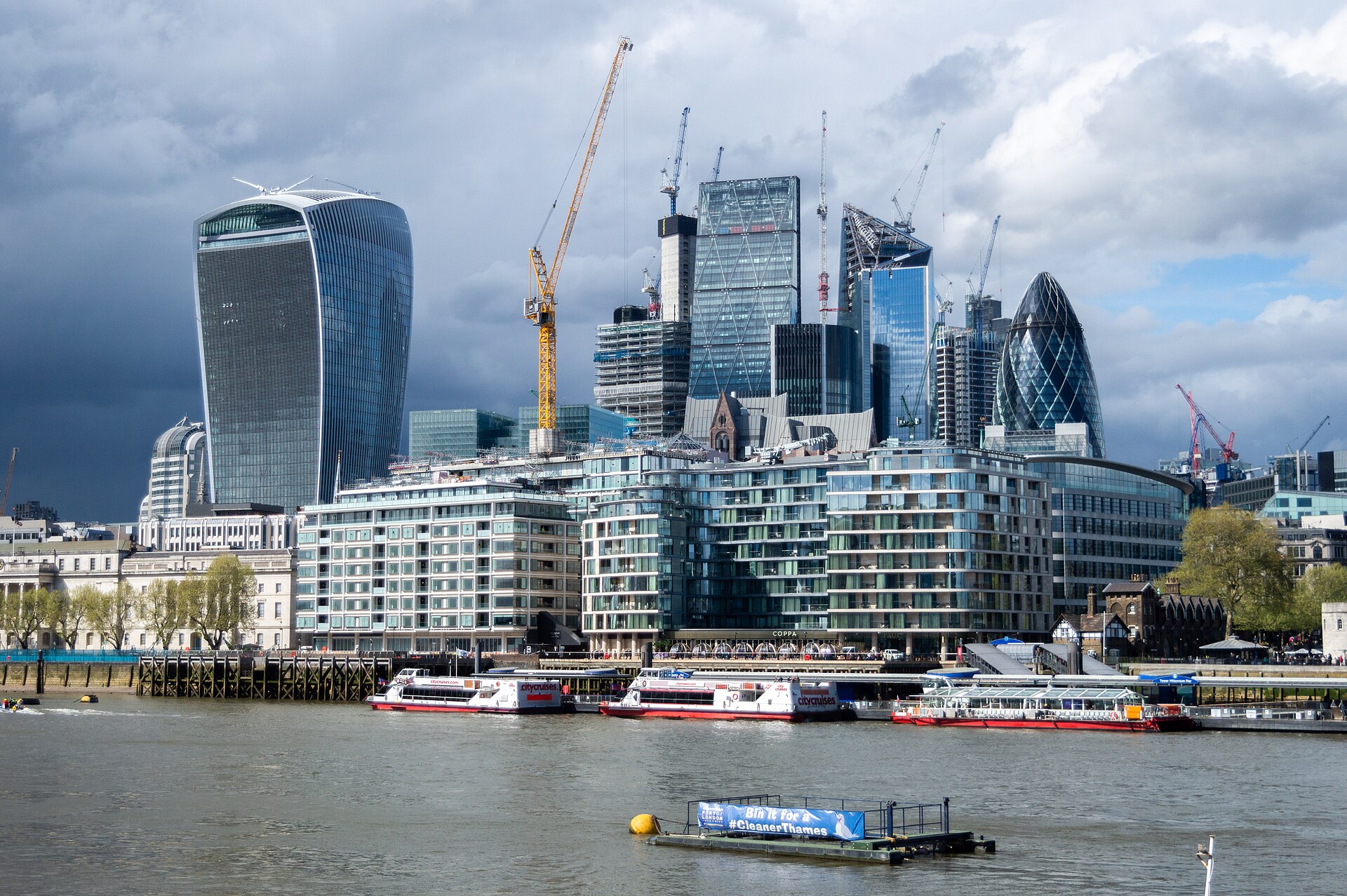 The City of London, seen from the south bank of the Thames
